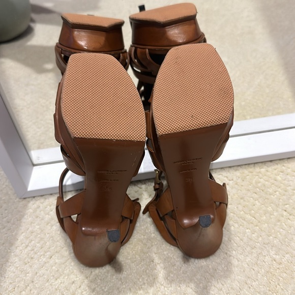 YSL Saint Laurent Tribute Platform Heel Sandal size 6 (36) Vintage Luggage - Picture 10 of 16